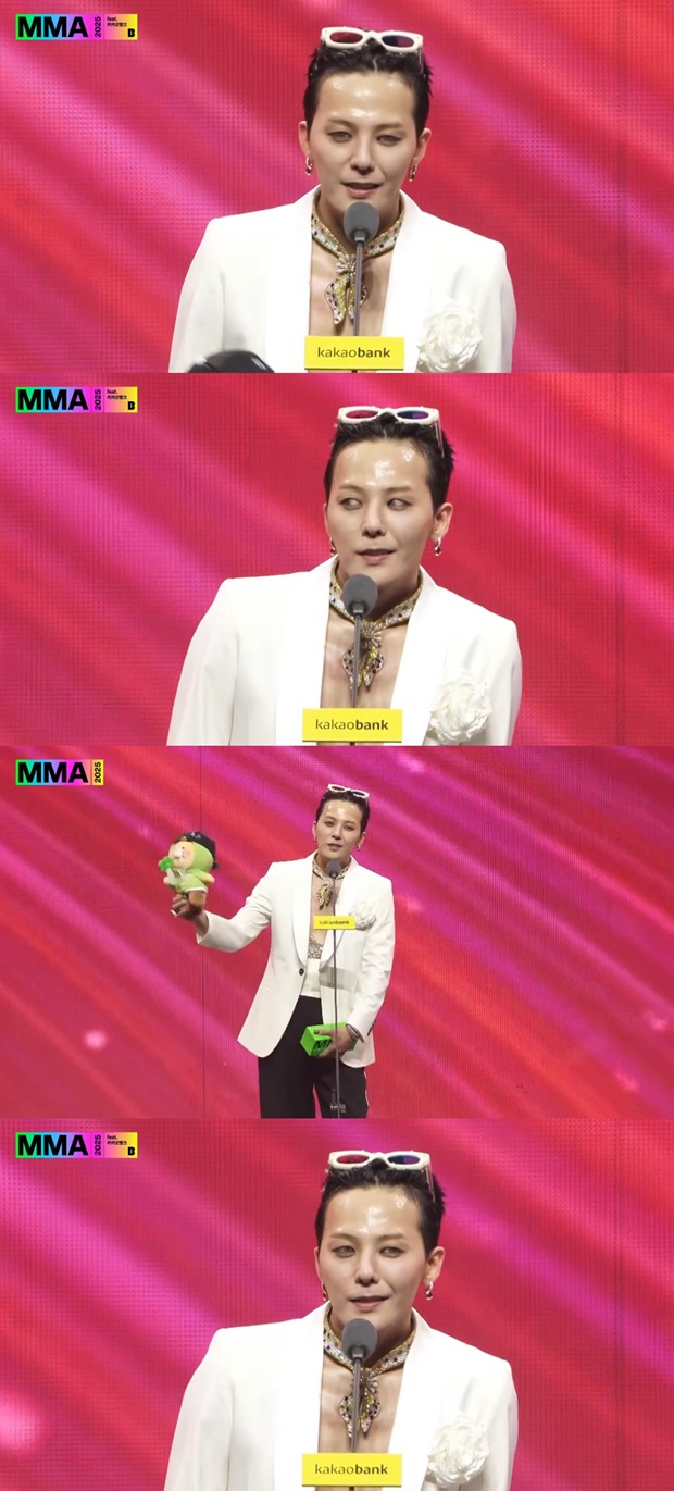G-Dragon Sweeps Three Awards at 'MMA2025', Achieving Total of Seven Wins
