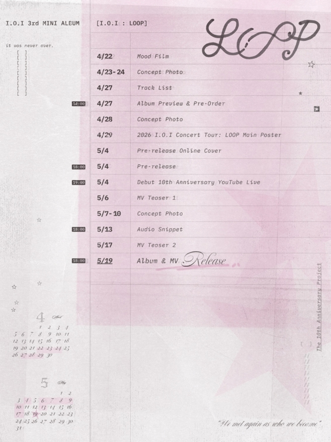 I.O.I to Make Glorious Comeback with Mini Album 'LOOP' on May 19